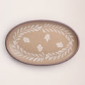 Hand Painted Large Oval Platter, Tulip Crown  in Fawn