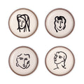 Side Plate Set, Aquatint Portraits